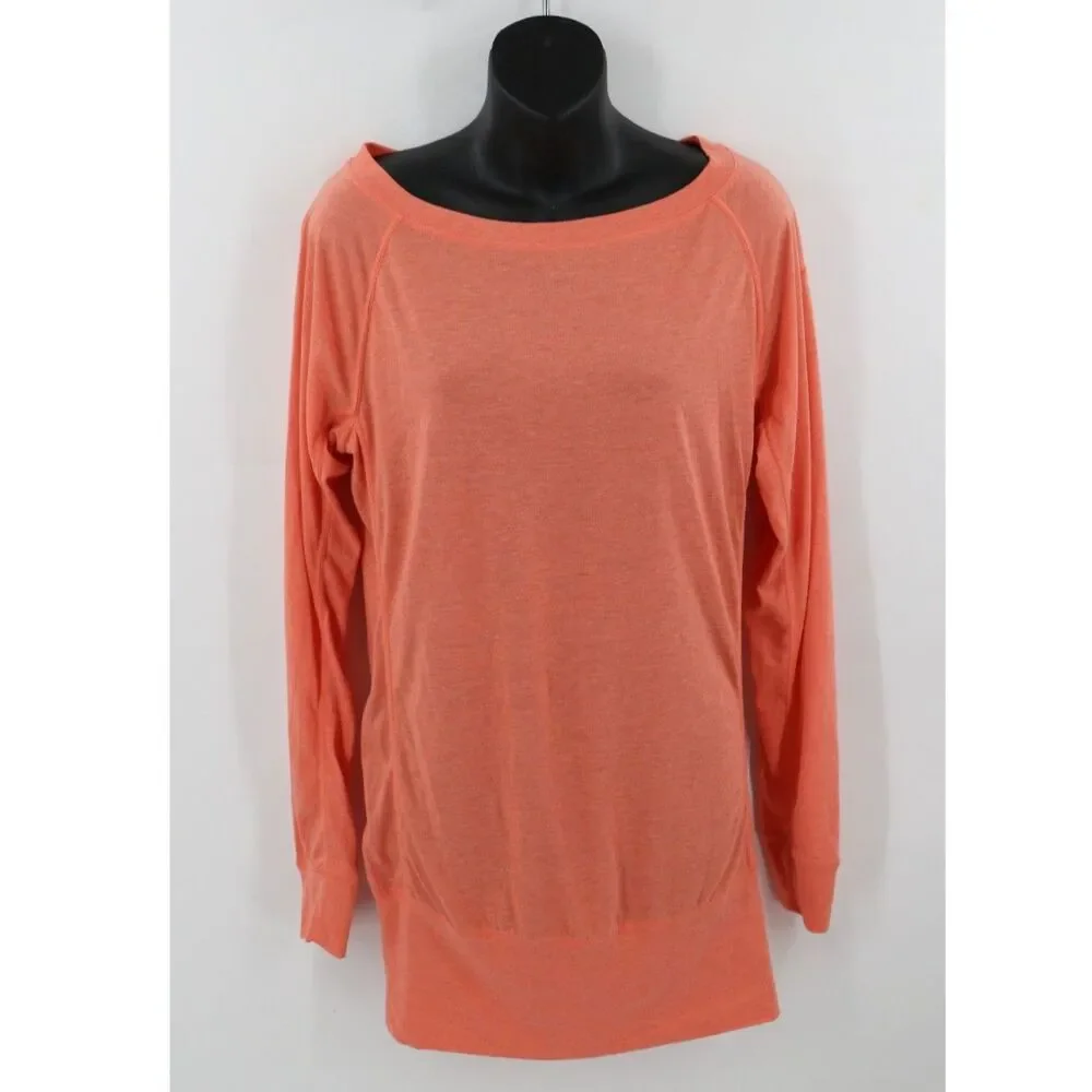 Nike Womens Epic Dri-FIT Tunic Training Top Size Small Semi Sheer Orange